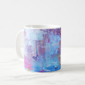 抽象芸術油: Canvas Texture Background コーヒーマグカップ (正面左)