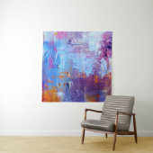 抽象芸術油: Canvas Texture Background タペストリー (インサイチュ(横))