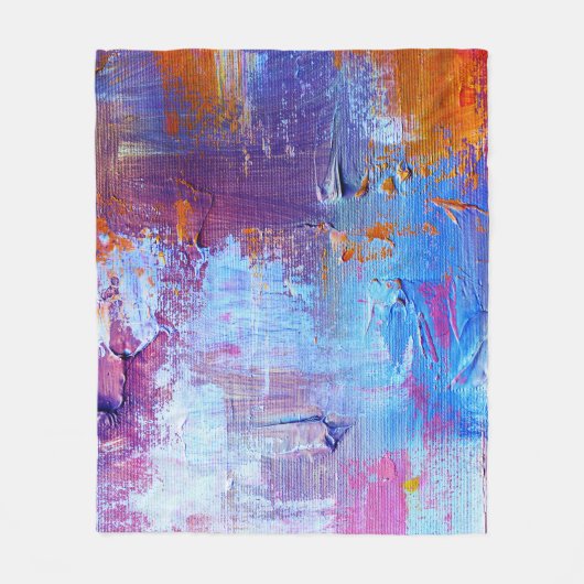 抽象芸術油: Canvas Texture Background フリースブランケット (正面)