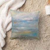 抽象芸術沿岸ビーチ海絵画雲 クッション (ブランケット)