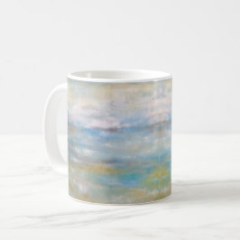 抽象芸術沿岸ビーチ海絵画雲 コーヒーマグカップ
