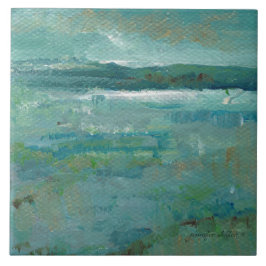 抽象芸術沿岸ビーチ絵画海 タイル