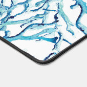 抽象芸術沿岸モノグラムカスタマイズ可能な青 デスクマット (コーナー)