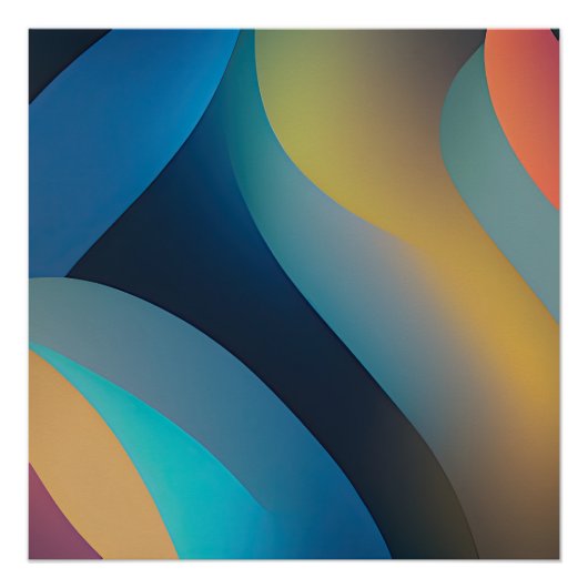 抽象芸術波と渦巻き旋回29 ポスター (正面)