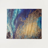 抽象芸術波の夕日 タペストリー (正面(横))