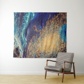 抽象芸術波の夕日 タペストリー (インサイチュ(横))