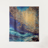 抽象芸術波の夕日 タペストリー (正面)