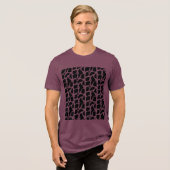 抽象芸術波の静穏 トライブレンドTシャツ (正面全面)
