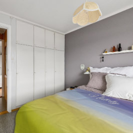 抽象芸術波の黄色い青の名前 フリースブランケット