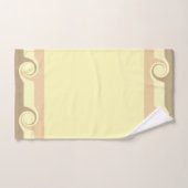 抽象芸術波オンベージュ&ライトイエロー バスタオルセット (ハンドタオル)