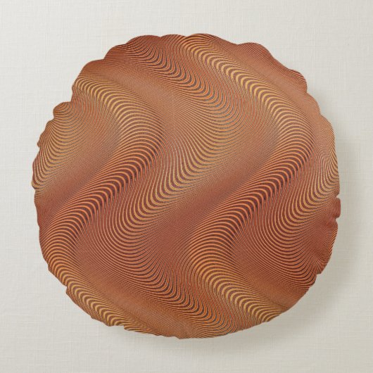 抽象芸術波ストライプの線1 ラウンドクッション (正面)