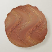 抽象芸術波ストライプの線1 ラウンドクッション (裏面)