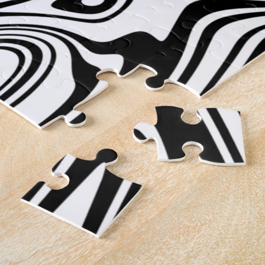 抽象芸術波パズル-カスタム色 ジグソーパズル (側面)