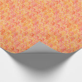 抽象芸術波パターン – オレンジ、サンゴ、金ゴールド ラッピングペーパー (角)