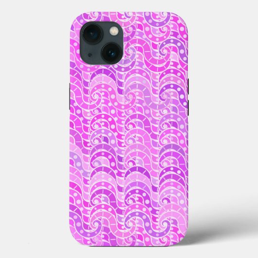 抽象芸術波パターン – 紫、ラベンダー、蘭 Case-Mate iPhoneケース (裏面)