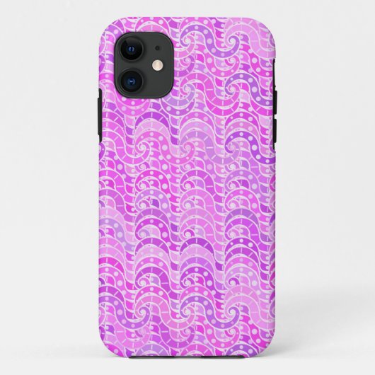 抽象芸術波パターン – 紫、ラベンダー、蘭 Case-Mate iPhoneケース (裏面)