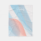 抽象芸術波ピンクブルー名 フリースブランケット (正面)