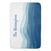 抽象芸術波名前をカスタムするバスマット バスマット (正面縦)