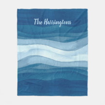 抽象芸術波名前をカスタムするフリースブランケット