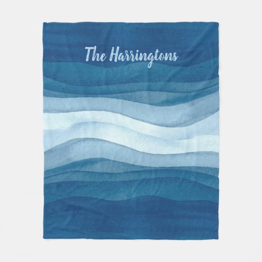 抽象芸術波名前をカスタムするフリースブランケット フリースブランケット (正面)