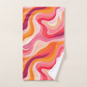 抽象芸術波形パターンレトロモノグラム名 バスタオルセット (ハンドタオル)