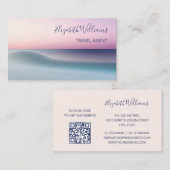 抽象芸術波形ピンクターキー | QRコード 名刺 (正面/裏面)