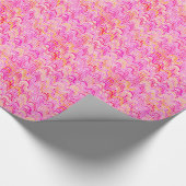 抽象芸術波形-ピンク、オレンジ、明るい赤紫色 ラッピングペーパー (角)