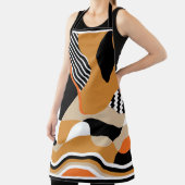 抽象芸術波形:ヴィンテージブラックパターン エプロン (インサイチュ)