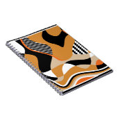 抽象芸術波形：ヴィンテージブラックパターン ノートブック (右側)