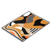 抽象芸術波形：ヴィンテージブラックパターン ノートブック (左側)