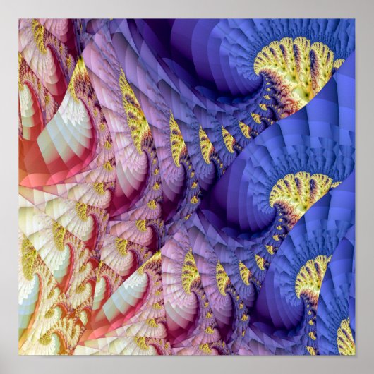 抽象芸術波模様 ポスター (正面)