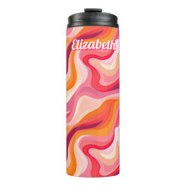 抽象芸術波状パターンレトロの外観（名前あり） タンブラー