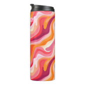 抽象芸術波状パターンレトロの外観（名前あり） タンブラー (回転右)