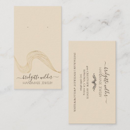 抽象芸術波線イヤリングディスプレイカード 名刺 (正面/裏面)