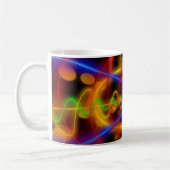 抽象芸術波色エネルギー周波数 コーヒーマグカップ (左)