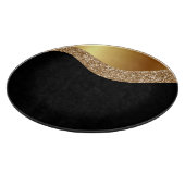 抽象芸術波黒金ゴールドトレイ切断板 カッティングボード (角)