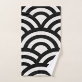 抽象芸術波、アーチ、黒線と白線 バスタオルセット (ハンドタオル)