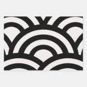 抽象芸術波、アーチ、黒線と白線 ラッピングペーパーシート (正面3)