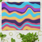 抽象芸術波 キッチンタオル (折り畳み)