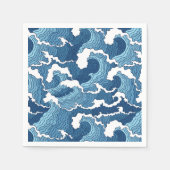 抽象芸術波 スタンダードカクテルナプキン (正面)