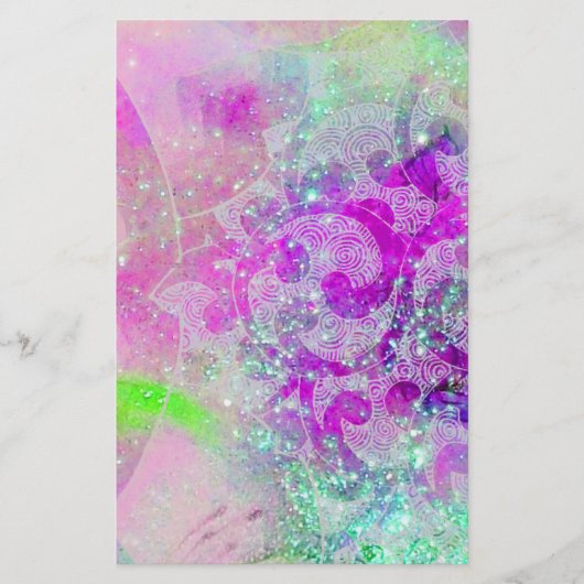 抽象芸術波、ティール（緑がかった色）ブルー、パープルピンク結婚ズ