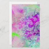 抽象芸術波、ティール（緑がかった色）ブルー、パープルピンク結婚ズ