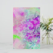 抽象芸術波、ティール（緑がかった色）ブルー、パープルピンク結婚ズ