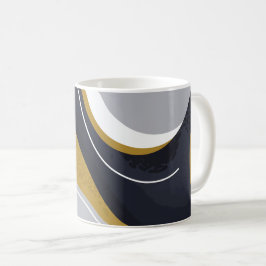 抽象芸術波（ニュートラルトーン） コーヒーマグカップ
