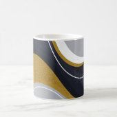 抽象芸術波（ニュートラルトーン） コーヒーマグカップ (中央)