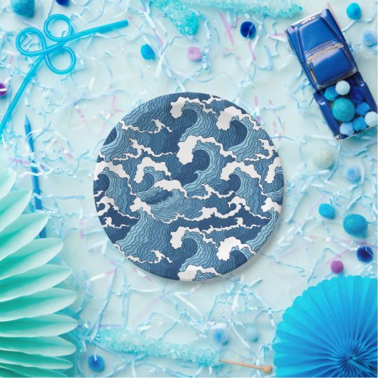 抽象芸術波 ペーパープレート (パーティー)