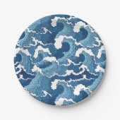 抽象芸術波 ペーパープレート (正面)