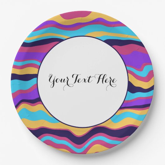 抽象芸術波 ペーパープレート (正面)