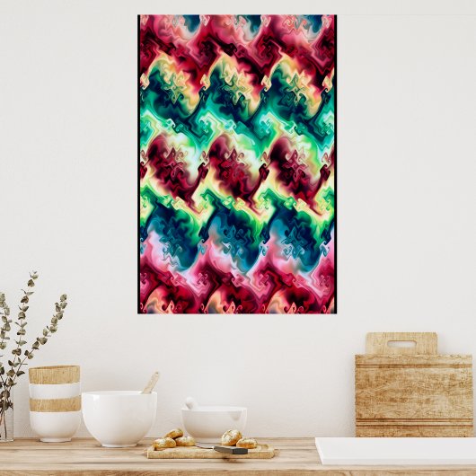 抽象芸術波 ポスター (キッチン)