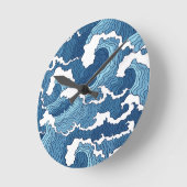 抽象芸術波 ラウンド壁時計 (傾斜)